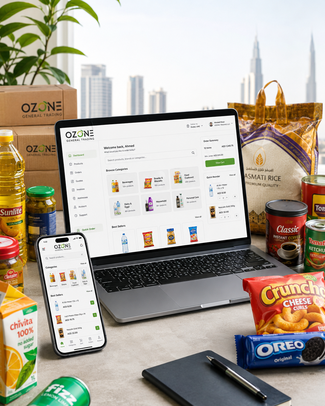 OZONE customer portal with wholesale products